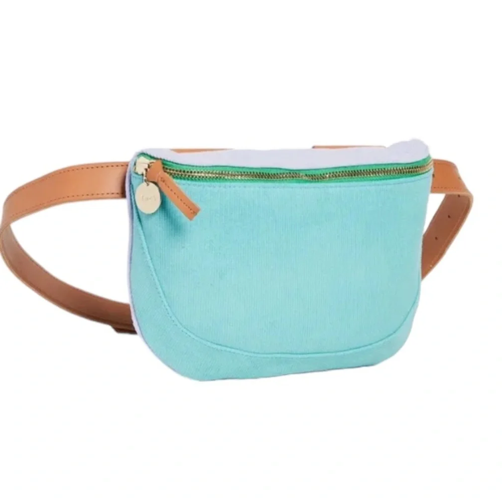 Clare V Mint & Lavender Corduroy Belt Bag